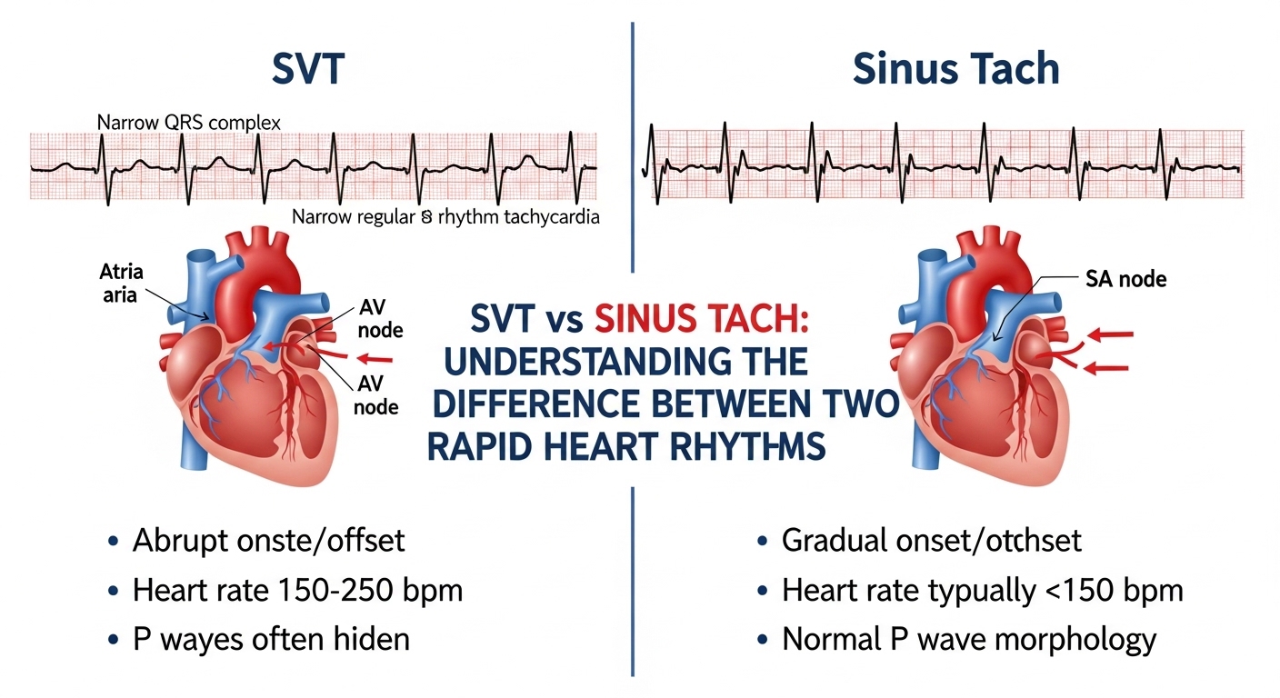 SVT vs Sinus Tach: Understanding the Difference Between Two Rapid Heart Rhythms